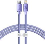 Cablu Baseus Crystal Shine cable USB-C to Lightning, 20W, PD, 1.2m, purple