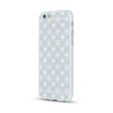 Husa Silicon TPU, iPhone 6/6S, Transparent cu Flori Albe