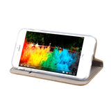 Husa Tip Carte, Smart Magnet, Samsung Galaxy A21S, Auriu
