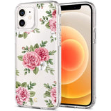 Husa Antisoc, Spigen iPhone 12 Mini (5.4), Transparent cu Flori
