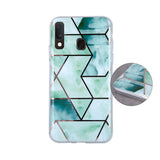 Husa Silicon, Geometric, Samsung Galaxy A21S, Verde