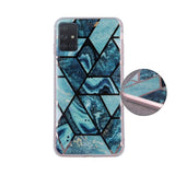 Husa Silicon, Geometric, Samsung Galaxy A71, Albastru