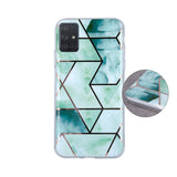 Husa Silicon, Geometric, Samsung Galaxy A71, Verde