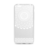 Husa Silicon TPU, iPhone 6/6S, Transparent cu  Henna Alb