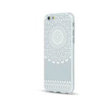 Husa Silicon TPU, iPhone 6/6S, Transparent cu  Henna Alb