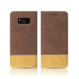Husa Tip Carte, Piele Intoarsa, Samsung Galaxy A21S, Maro
