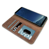 Husa Tip Carte, Piele Intoarsa, Samsung Galaxy A21S, Maro