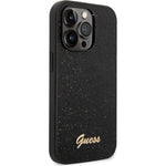 Husă Guess Hardcase Glitter Script pentru iPhone 14 Pro Max, neagră