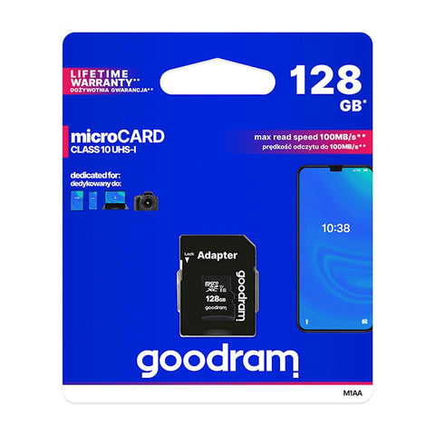 Card de memorie GOODRAM microSDXC 128GB clasa 10 UHS-I + Adaptor SD