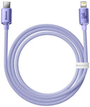 Cablu Baseus Crystal Shine cable USB-C to Lightning, 20W, PD, 1.2m, purple