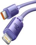 Cablu Baseus Crystal Shine cable USB-C to Lightning, 20W, PD, 1.2m, purple