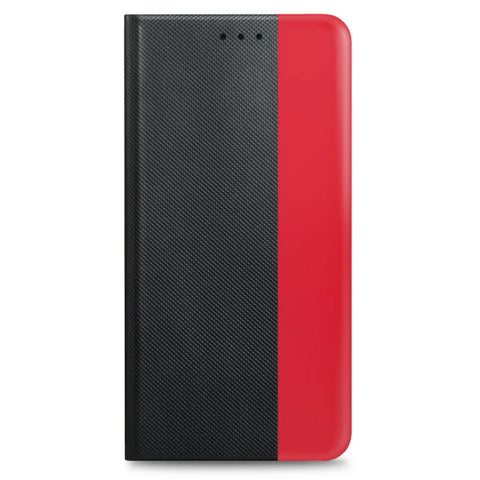 Husa Flip PRIO pentru Samsung A14 5G, negru-rosu