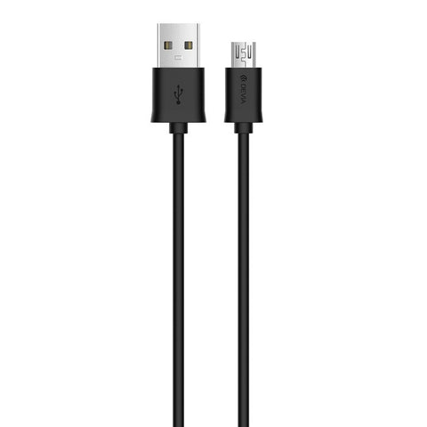 Cablu, Devia, USB la Micro-USB, 1M, 2.1A, Negru