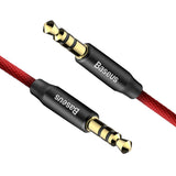 Cablu Audio Auxiliar, Baseus, Yiven M30, 3.5mm Mufa Jack, 1.5m Rosu-Negru