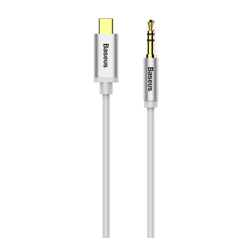 Cablu Audio, Baseus, Mufa Jack 3.5mm + Type-C, 1.2M, Alb