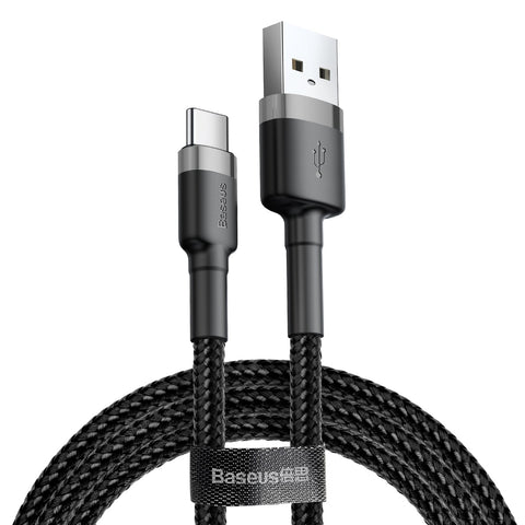 Cablu de incarcare, Baseus, USB la TYPE-C, 0.5M, 3A, Negru-Gri