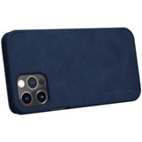 Husa Tip Carte, Din Piele, Nillkin, iPhone 12 Pro Max, Albastru Inchis