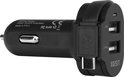 Xqisit Dual USB Sigarettenplug Autolader USB-C - Zwart 6A