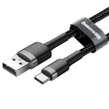 Cablu Baseus, USB la Type-C, 2M, 2A, Negru-Gri