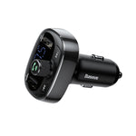 Modulator FM Bluetooth, Baseus, Incarcator Auto USB X2, Negru