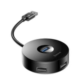 Adaptor, Baseus, HUB USB 3.0 la 4 X USB, Negru