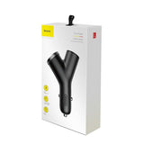 Incarcator Auto Baseus, Y-Type CCALL-YX01 cu Extensie Bricheta 2xUsb 3.4A, Negru