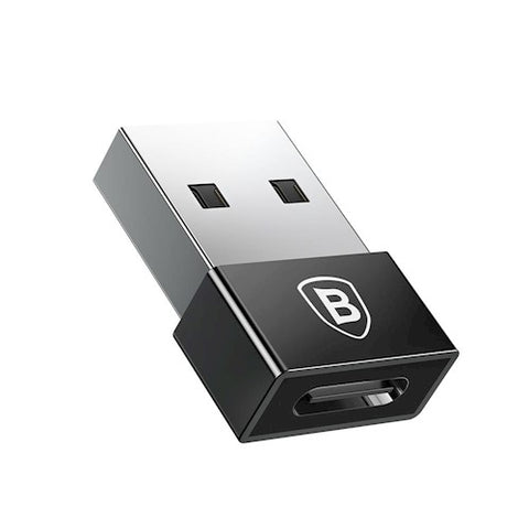 Adapter Baseus USB-A la USB-C, 2.4A , Negru