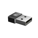 Adapter Baseus USB-A la USB-C, 2.4A , Negru