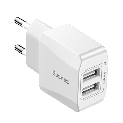 Adaptor Baseus, 2xUSB, 2.1A, Alb