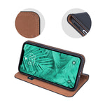 Husa Tip Carte, Piele Naturala, Samsung Galaxy A12/M12, Negru