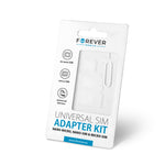 Kit adaptor pentru cartele SIM (Micro SIM / Nano SIM) Forever, Alb