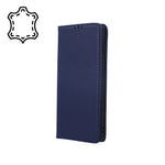 Husa Tip Carte, Piele Naturala, Samsung Galaxy A22 4G, Albastru Inchis