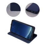 Husa Tip Carte, Piele Originala, Samsung Galaxy S10 Lite, Albastru Inchis