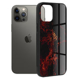 Husa Glaze Glass, Techsuit, iPhone 12 Pro Max, Rosu Nebula