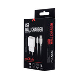 Set Maxlife, Cablu + Adaptor, USB la Type-C, 1.0M, 1A, Alb