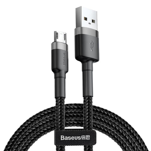 Cablu Baseus, USB la Micro-USB, 2M, 1,5A, Negru-Gri