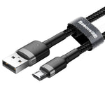 Cablu Baseus, USB la Micro-USB, 2M, 1,5A, Negru-Gri