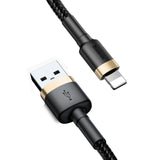 Cablu de Incarcare, Baseus, Lightning-USB, 3,0M, 1,5A, Negru-Auriu