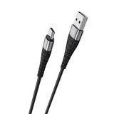 Cablu Borofone Munificent USB - USB-C 1,0 m 3A, Negru