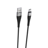 Cablu Borofone Munificent USB - USB-C 1,0 m 3A, Negru