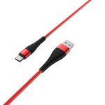 Cablu Borofone Munificent USB - USB-C 1,0 m 3A, Rosu.