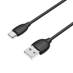Cablu date Borofone USB Type C, 3A 1m, Negru