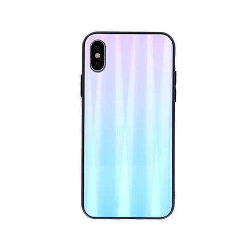 Husa Aurora Glass, iPhone 12/12 Pro, Roz-Albastru
