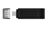 Stick de Memorie, Kingston, Pendrive DT70, Type-C, 64GB, Negru