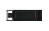 Stick de Memorie, Kingston, Pendrive DT70, Type-C, 128GB, Negru
