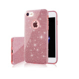 Husa din Silicon, 3IN1, iPhone 13 (6.1), Roz cu Sclipici
