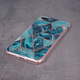 Husa Silicon, Samsung Galaxy S21, Print de Marmura, Albastru