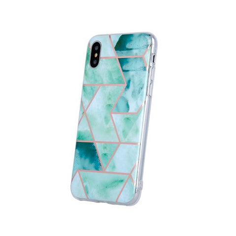 Husa Silicon, Samsung Galaxy A41, Verde-Print de Marmura