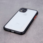 Husa Defender Hybrid, iPhone 12/12 Pro, Transparent cu Negru