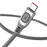 Cablu USB, Baseus, USB la Type-C, 2M, 5A,  Argintiu